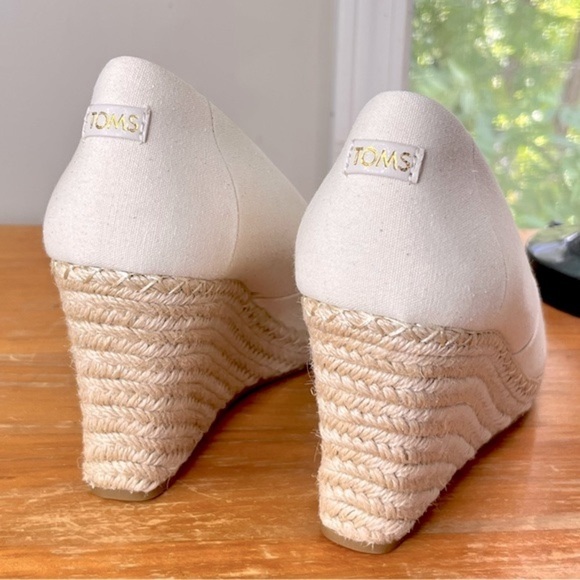TOMS Michelle Espadrille Peep Toe Wedge - Picture 7 of 15